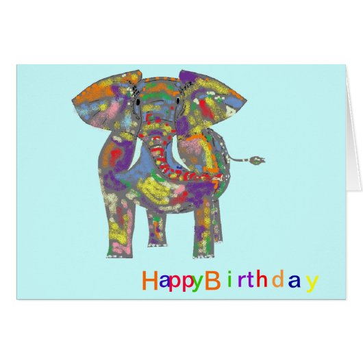 Rainbow Elephant, kleurrijk design, voor iedereen. (Voorkant Horizontaal)