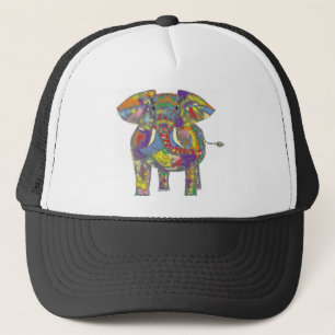 Rainbow Elephant, kleurrijk design, voor iedereen. Trucker Pet
