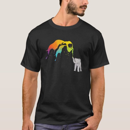 Rainbow Elephant Safari Animal Whisperer Zoology T-shirt (Voorkant)