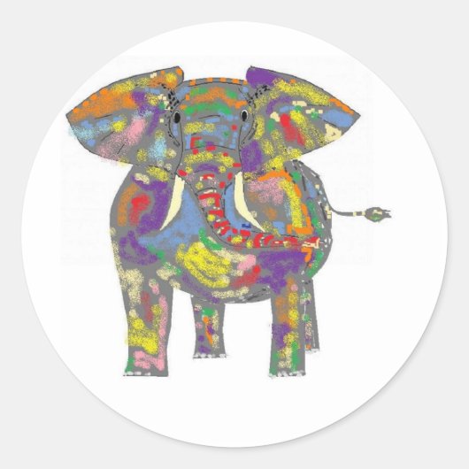 Rainbow Elephant stickers (Voorkant)