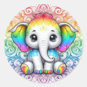 Rainbow elephant stickers large (Voorkant)