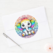 Rainbow elephant stickers large (Envelop)