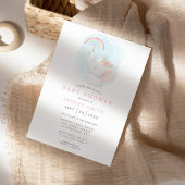 Rainbow Elephant Waterverf Girl Baby shower Kaart