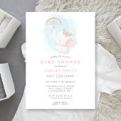 Rainbow Elephant Waterverf Girl Baby shower Kaart