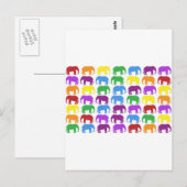 Rainbow Elephants Classy Designer Briefkaart (Voorkant / Achterkant)