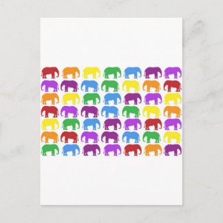 Rainbow Elephants Classy Designer Briefkaart