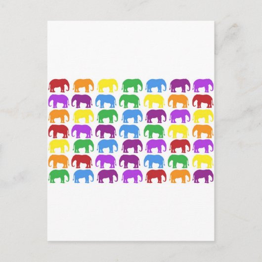Rainbow Elephants Classy Designer Briefkaart (Voorkant)