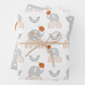 Rainbow Elephants Pattern Inpakpapier Vel (In situ)