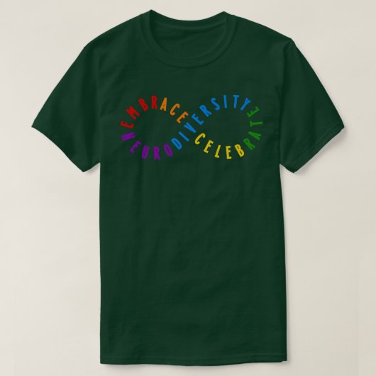 Rainbow Embrace Neurodiversity ASD ADHD Autism Awa T-shirt (Design voorkant)