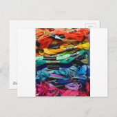 Rainbow Embroidery Floss | Draden | Naaien Briefkaart (Voorkant / Achterkant)