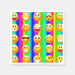 rainbow emoji napkins servetten