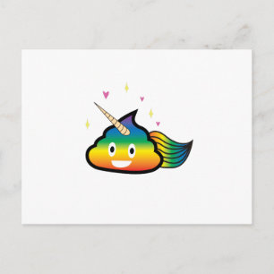 Rainbow Emoji Poop Cute Girl grappige Birthday Par Briefkaart