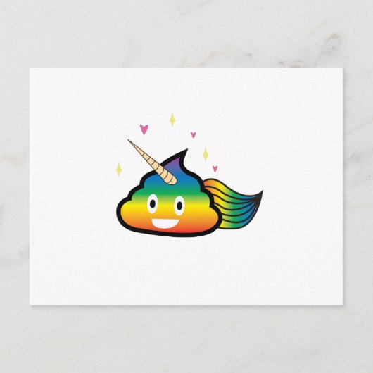 Rainbow Emoji Poop Schattige Meisje Grappig Verjaa Briefkaart (Voorkant)