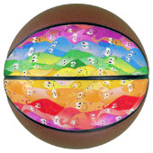 Rainbow Emoting Blob Cute Monsters in Pride Colors Basketbal (Voorkant)