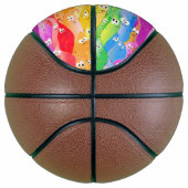 Rainbow Emoting Blob Cute Monsters in Pride Colors Basketbal (Rechts)