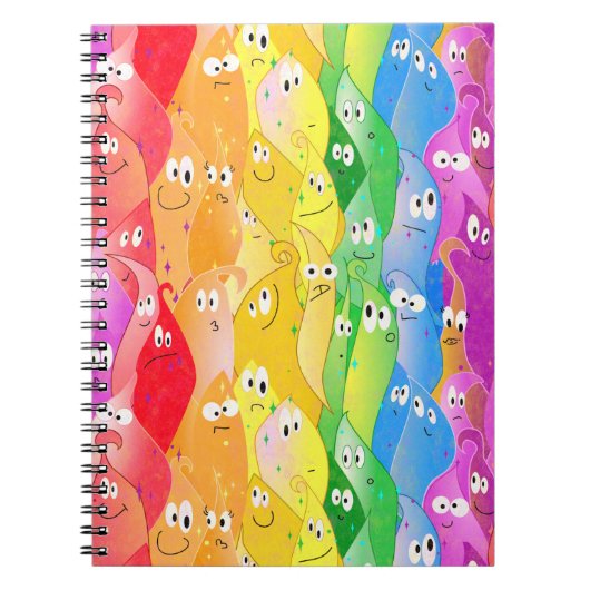 Rainbow Emoting Blob Cute Monsters in Pride Colors Notitieboek (Voorkant)