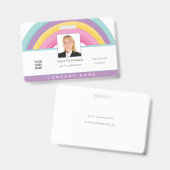Rainbow Employee Photo ID Name Logo Badge (Voor- en achterkant)
