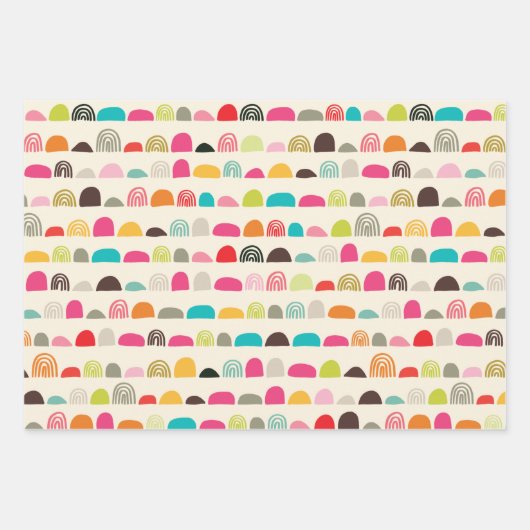 Rainbow- en Abstracte-vormenpatroon Inpakpapier Vel (Voorkant 3)