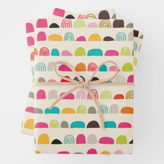 Rainbow- en Abstracte-vormenpatroon Inpakpapier Vel (In situ)