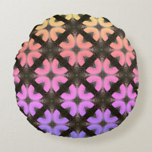 Rainbow en Black Modern Hipster Rond Kussen