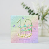 Rainbow en Butterflies 19e verjaardag Kaart (Staand voorkant)