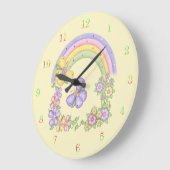 Rainbow en Butterflies Wall Clock Grote Klok (Hoek)