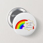 Rainbow en Christelijke knop Kruis Ronde Button 5,7 Cm (Voorkant /achterkant)