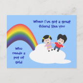Rainbow en Clouds Friendship Briefkaart (Voorkant)