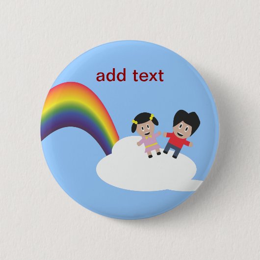 Rainbow en Clouds Friendship Button (Voorkant)