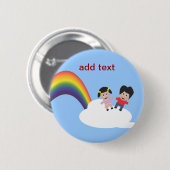 Rainbow en Clouds Friendship Button (Voorkant /achterkant)