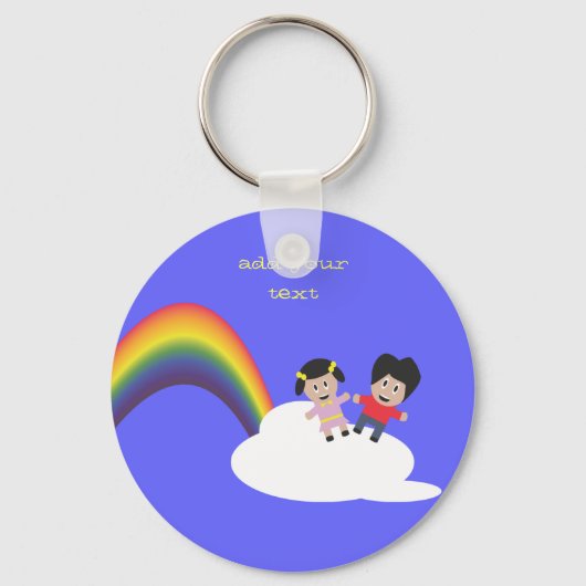Rainbow en Clouds Friendship Sleutelhanger (Voorkant)