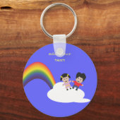 Rainbow en Clouds Friendship Sleutelhanger (Voorkant)