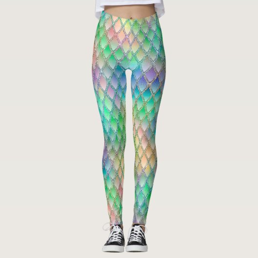 Rainbow en drakenschalen van pastel schonen leggings (Voorkant)