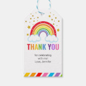 Rainbow en Faux Gold Glitter Gift Label Cadeaulabel (Voorkant)