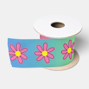 Rainbow en Flowers Satin Ribbon Satijnen Lint