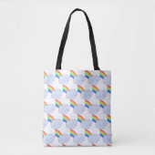 Rainbow en glimlach Cloud Pattern Cute Tote Bag (Voorkant)