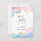 Rainbow en Gold Agate Boy Baby shower Bedankkaart (Voorkant)