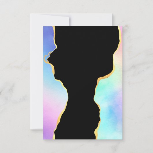 Rainbow en Gold Agate Boy Baby shower Bedankkaart (Achterkant)