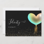 Rainbow en Gold Birthday Party Invitation Kaart (Voorkant)