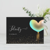 Rainbow en Gold Birthday Party Invitation Kaart (Staand voorkant)