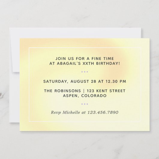 Rainbow en Gold Birthday Party Invitation Kaart (Achterkant)