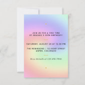 Rainbow en Gold en Black Birthday Party Invitati Kaart (Achterkant)