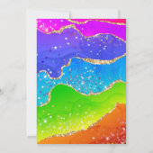 Rainbow en Gold Glitter Agate Birthday Party Kaart (Achterkant)