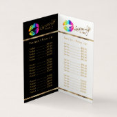 Rainbow- en Gold Lip-prijs en servicelijst Visitekaartje (Binnen)