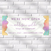 Rainbow en Gold Waterverf Agate Business Spandoek