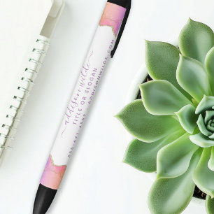 Rainbow en Gold Waterverf Agate Business Zwarte Inkt Pen