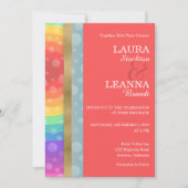 Rainbow en Gold Wedding Invitation Kaart (Voorkant)
