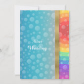 Rainbow en Gold Wedding Invitation Kaart (Achterkant)