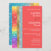 Rainbow en Gold Wedding Invitation Kaart (Voorkant / Achterkant)