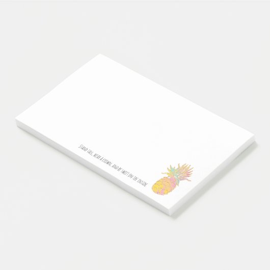 Rainbow en gouden anananasslestandaard Tall Draag  Post-it® Notes (Schuin)